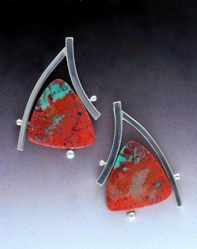 MB-E415 Earrings Red Sky in the Morning $604 at Hunter Wolff Gallery